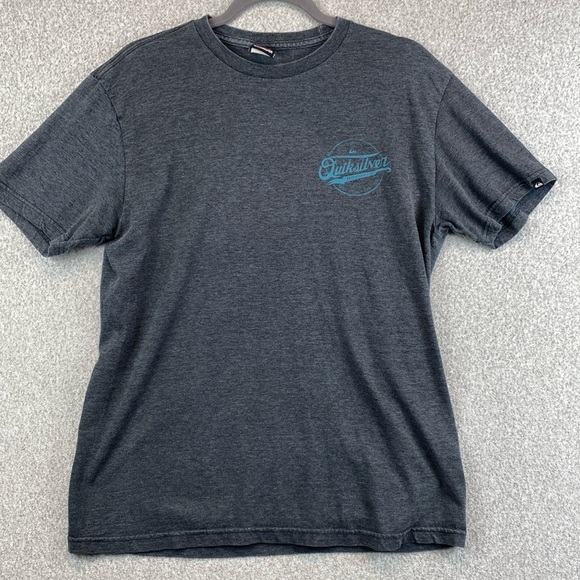 Quicksilver short sleeve gray tee Born from the Sea teal graphic L surfer skater - Picture 1 of 9
